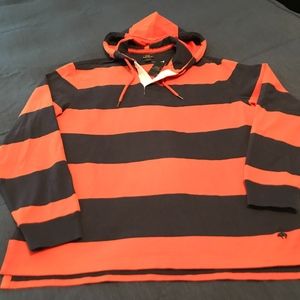 Brook Brothers 345 Rugby Polo Shirt Longsleeve with Hood Size L